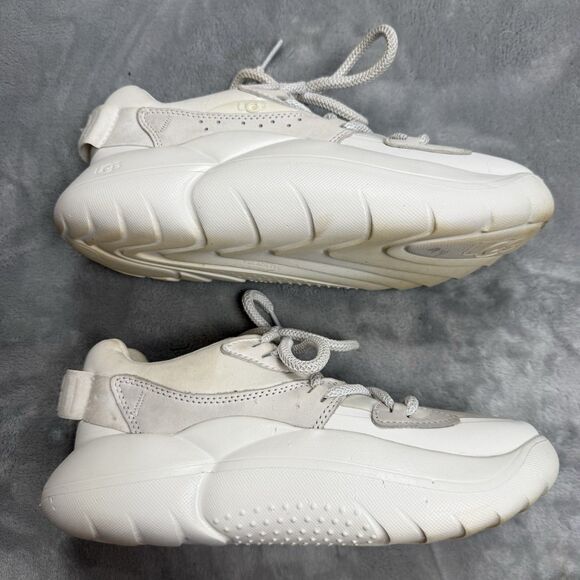 UGG Women’s Size 6.5 CA805 Low Top Sneakers White Leather Mesh Chunky Casual Sho - Picture 5 of 10